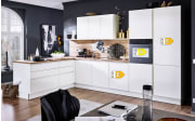 Einbauküche Perfect Brillant, weiß, inkl. AEG Elektrogeräten