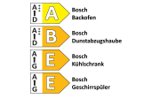 Einbauküche Comet, opalgrau, inkl. Bosch Elektrogeräte