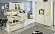 Einbauküche Perfect brillant, creme magnolie Hochglanz, inkl. Siemens Elektrogeräte