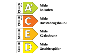 Einbauküche Uno/Bali, perlgrau/Nussbaum Nachbildung, inkl. Miele Elektrogeräte