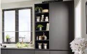 Einbauküche Calgary, Samteiche schwarz Nachbildung/Samteiche greige Nachbildung, inkl. Neff Elektrogeräte