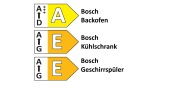 Einbauküche Rosian,Torna, schwarz/Nussbaum Nachbildung, inkl. Bosch Elektrogeräte