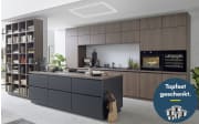 Einbauküche Stadum/Torna, schwarz/Nussbaum Nachbildung, inkl. Bosch Elektrogeräte