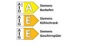 Einbauküche Stadum/Torna, schwarz/Nussbaum Nachbildung, inkl. Siemens Elektrogeräte