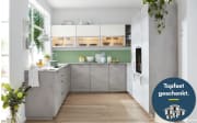 Einbauküche Rosian, Beton grau Nachbildung, inkl. Miele Elektrogeräte