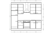 Einbaukueche IP 1200, Beton Nachbildung, inkl. Privileg Elektrogeräte