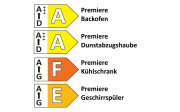 Einbauküche IP 1200, beton Nachbildung/burgundrot, inkl. Elektrogeräte