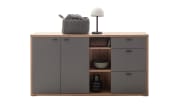 Sideboard Lizzano, grau/Balkeneiche-Nachbildung