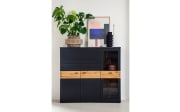 Highboard Cesena, schwarzgrau/Wildeiche