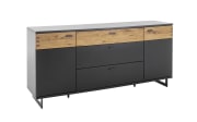 Sideboard Cesena, schwarzgrau/Wildeiche