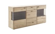 Sideboard Girona, Ast-/Balkeneiche massiv/anthrazit