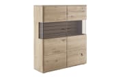 Highboard Girona, Ast-/Balkeneiche massiv/anthrazi