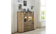 Highboard Cabana, Eiche Artisan, Eiche Ribbeck cognac Nachbildung, inkl. Korpusfrontbeleuchtung