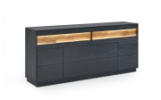 Sideboard Kilva, Kernesche anthrazit gebeizt massiv