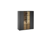 Highboard Selino, Birke massiv/anthrazit