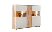 Highboard Bergen, Balkenbuche/weiß, inkl. Apothekerauszug
