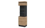 Vitrine Corte, Eiche-Nachbildung/grau, links, inkl. Softclose Funktion 