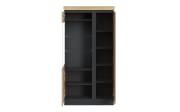 Vitrine Corte, Eiche-Nachbildung/grau, 200,5 cm, inkl. Softclose Funktion 