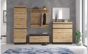 Garderobenschrank Corte, Eiche-Nachbildung/grau, inkl. Push-to-Open Funktion
