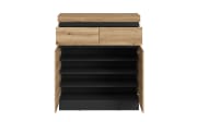 Schuhkommode Corte, Eiche-Nachbildung/grau, inkl. Push-to-Open Funktion