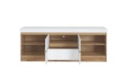 Lowboard Calabria, weiß/Eiche Nachbildung, 180,2 x 68 cm, inkl. Push-to-Open Funktion