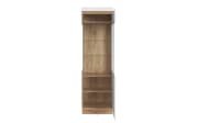 Vitrine Calabria, weiß/Eiche Nachbildung, links, 60,1 x 200,5 cm, inkl. Push-to-Open Funktion