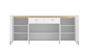 Sideboard Lazio, weiß/gold, 200 cm, inkl. Beleuchtung