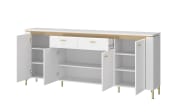 Sideboard Lazio, weiß/gold, 200 cm, inkl. Beleuchtung