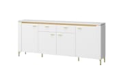 Sideboard Lazio, weiß/gold, 200 cm, inkl. Beleuchtung