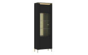 Vitrine Norica, schwarz/gold, inkl. Softclose Funktion, Breite 65,5 cm