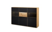 Highboard Gavardo, Asteiche massiv/schwarz