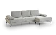Ecksofa Kiso, alufarbig, inkl. Zubehör