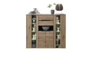 Highboard Memphis, Artisan Eiche Nachbildung/graphit, inkl. LED-Beleuchtung