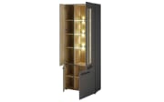 Vitrine Loft-Two, graphit supermatt, inkl. LED-Beleuchtung