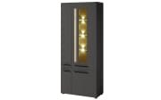 Vitrine Loft-Two, graphit supermatt, inkl. LED-Beleuchtung