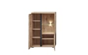 Vitrine Sonos II links, Altesche/Artisan Oak Nachbildung, inkl. LED-Beleuchtung