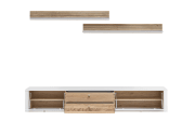 Wohnkombination Arktis, Eiche/weiß, 232 cm