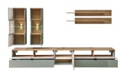 Wohnkombination Ina, schilfgrün/Artisan Eiche, 340 cm