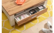 Couchtisch Matera, weiß/Altholz-Nachbildung, inkl. Schubkasten