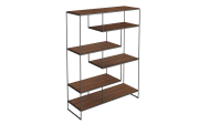 Raumteiler Toscana, Nussbaum furnier, Metallgestell anthrazit