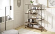 Raumteiler Toscana, Nussbaum furnier, Metallgestell anthrazit