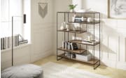 Raumteiler Toscana, Nussbaum, Metallgestell schwarz