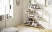 Raumteiler Toscana, Nussbaum furnier, Metallgestell weiß