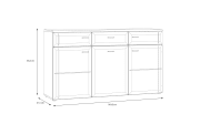 Sideboard Akinori, Mauvelle Eiche-Nachbildung