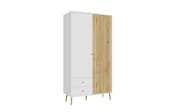 Kleiderschrank Harllson EasyKlix, weiß/Mauvelle Eiche-Nachbildung, 104,5 cm