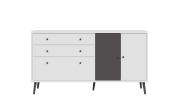 Sideboard Harllson EasyKlix, weiß/grau, 159,2 cm