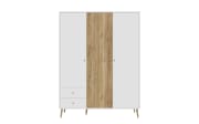 Kleiderschrank Harllson EasyKlix, weiß/Mauvelle Eiche-Nachbildung, 154,2 cm
