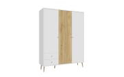 Kleiderschrank Harllson EasyKlix, weiß/Mauvelle Eiche-Nachbildung, 154,2 cm