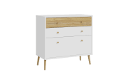 Sideboard Harllson EasyKlix, weiß/Mauvelle Eiche-Nachbildung, 89,8 cm