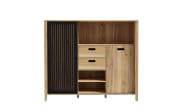 Sideboard Jytana, Mauvelle Eiche-Nachbildung/schwarz